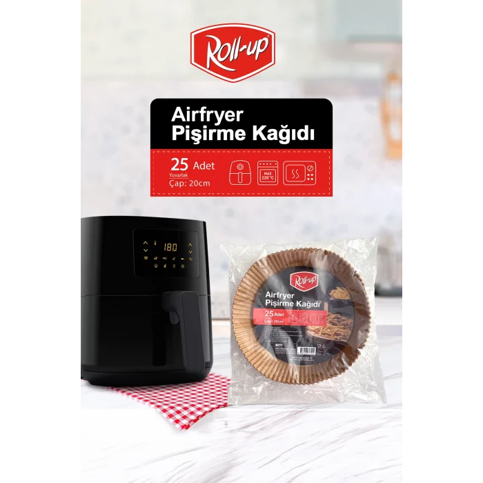 Roll-Up Airfryer Pişirme Kağıdı Yuvarlak 20cm 25li
