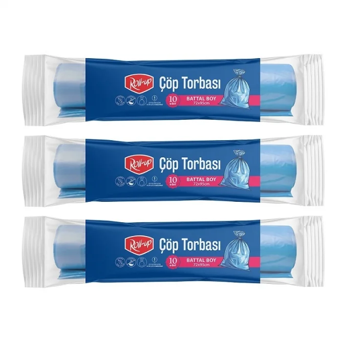 Roll-up Çöp Torbası Battal 72x95cm 10 Adet x 3 Paket