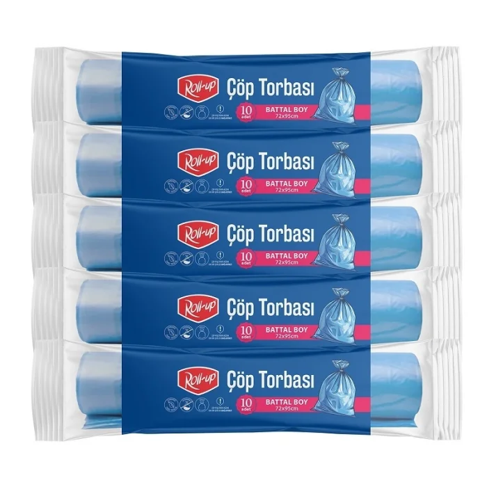Roll-up Çöp Torbası Battal 72x95cm 10 Adet x 5 Paket