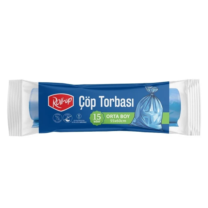 Roll-up Çöp Torbası Orta Boy 55*60 cm 10 Adet