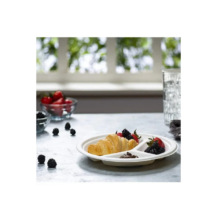 Roll-up Doğa Dostu Tabak 26 cm 3 Gözlü 10 Adet