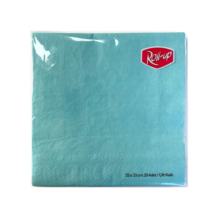 Roll-Up Kağıt Peçete Açık Mavi 33 * 33 cm 20 Adet