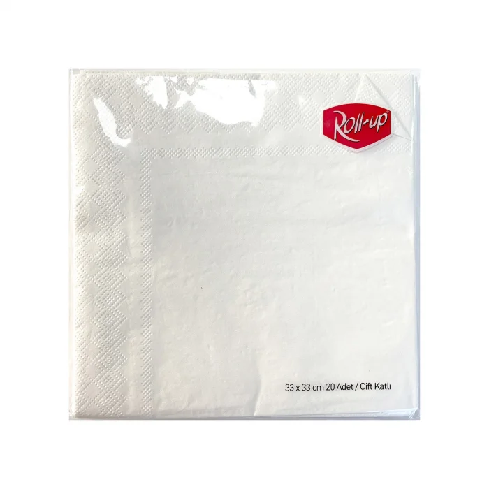 Roll-Up Kağıt Peçete Beyaz 33 * 33 cm 20 Adet