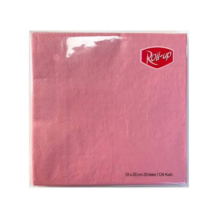 Roll-Up Kağıt Peçete Pembe 33 * 33 cm 20 Adet
