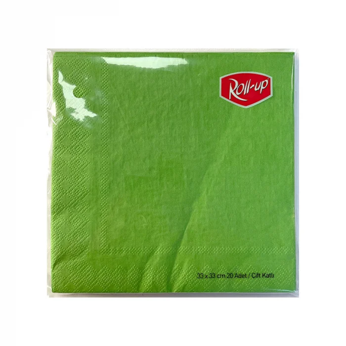 Roll-Up Kağıt Peçete Yeşil 33 * 33 cm 20 Adet