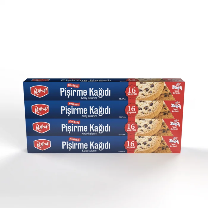 Roll-Up Kesilmiş Yağlı Pişirme Kağıdı 16 Yaprak 4lü Kutu Set