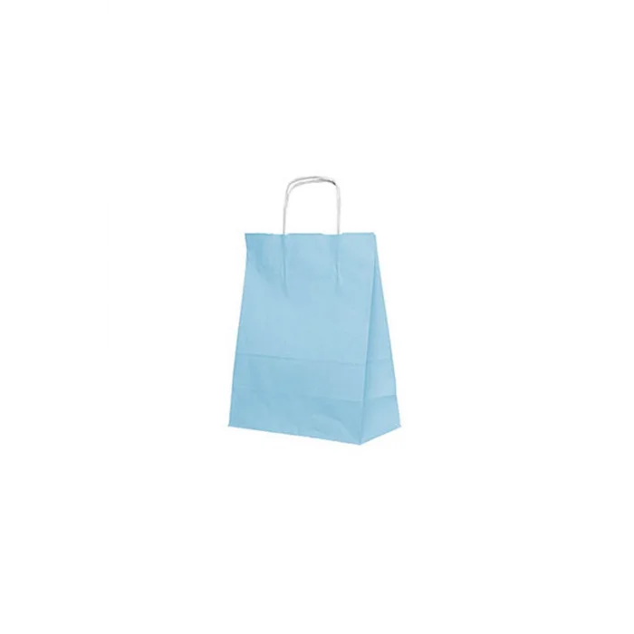 Roll-Up Kraft Çanta Açık Mavi Küçük Boy 18 * 24 cm 25 Adet