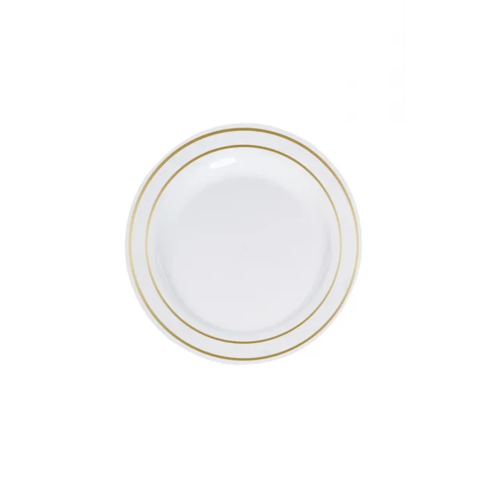 Roll-Up Lüks Plastik Tabak Altın Yaldızlı Beyaz 19 cm 6 Adet