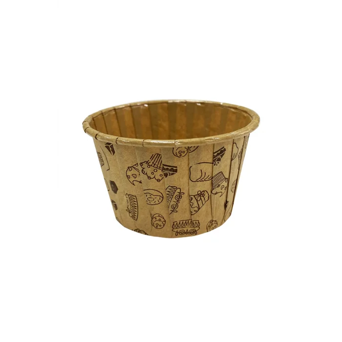 Roll-up Muffin Kek Kapsülü Desenli Kraft 50 Adet