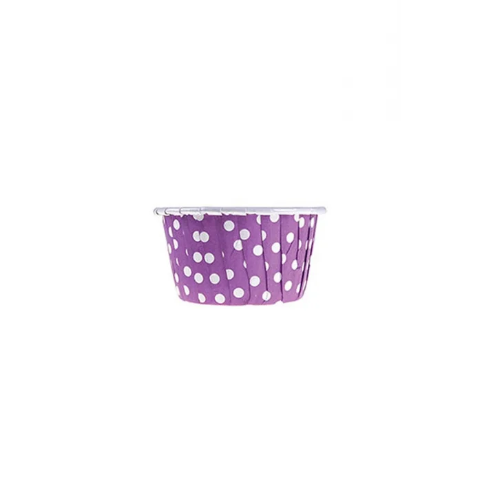 Roll-up Muffin Kek Kapsülü Mor Puantiyeli 50 Adet
