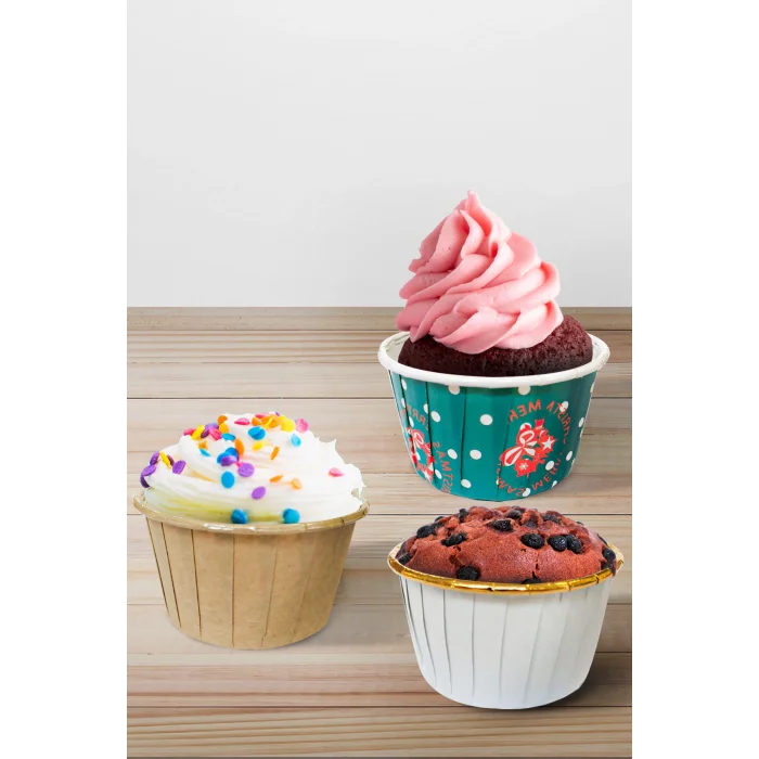 Roll-up Muffin Kek Kapsülü Siyah-Altın 25 Adet