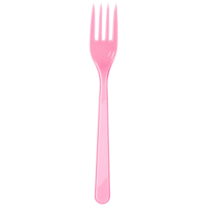 Roll-Up Plastik Çatal Pembe 25 Adet