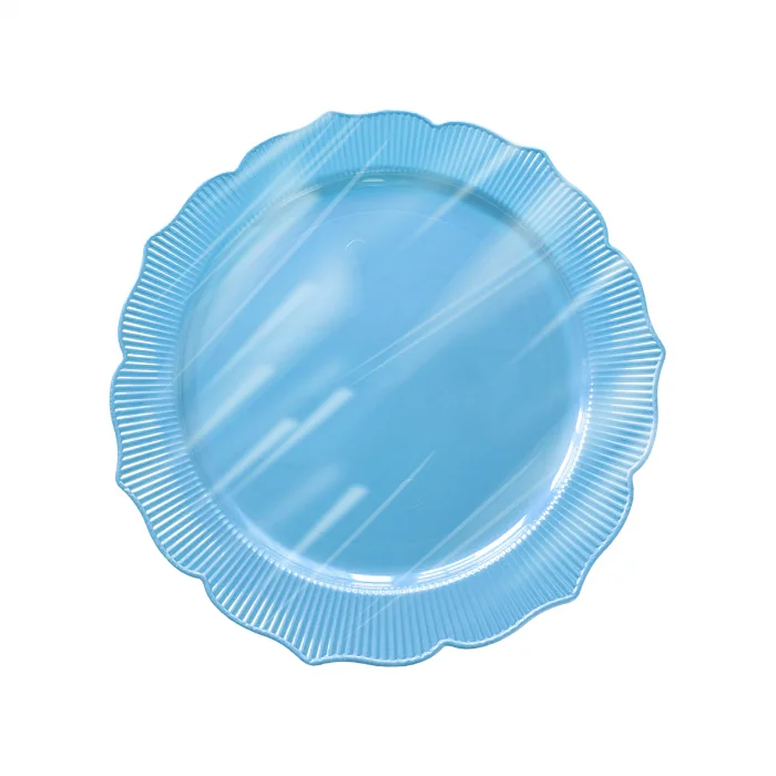 Roll-Up Plastik Kalın Tabak Büyük 26 cm Mavi 6 Adet