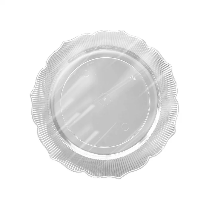Roll-Up Plastik Kalın Tabak Büyük 26 cm Şeffaf 6 Adet