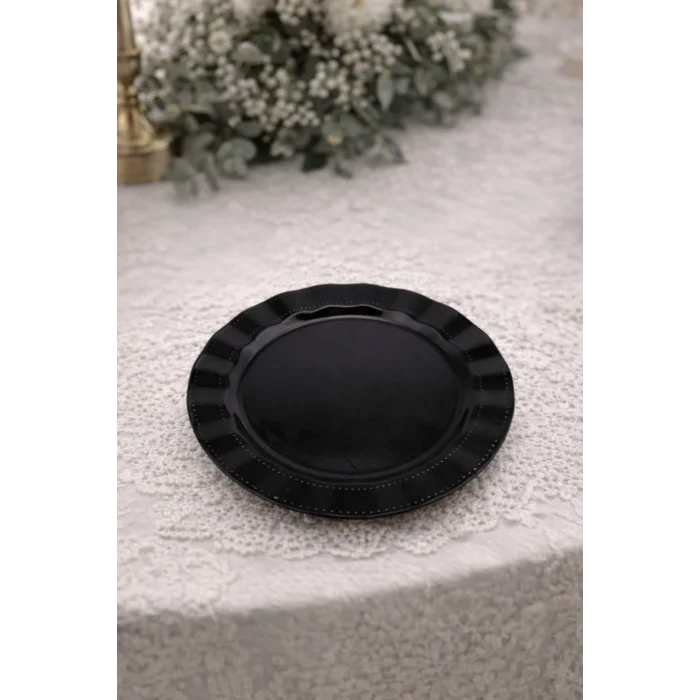 Roll-Up Plastik Kalın Tabak Büyük 26cm Siyah 6 Adet