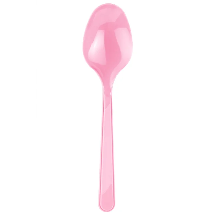 Roll-Up Plastik Kaşık Pembe 25li
