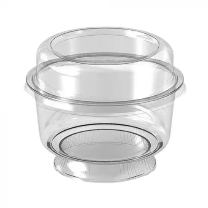 Roll-Up Plastik Kristal Tatlı Kasesi ve Bombe Kapak Set 20li
