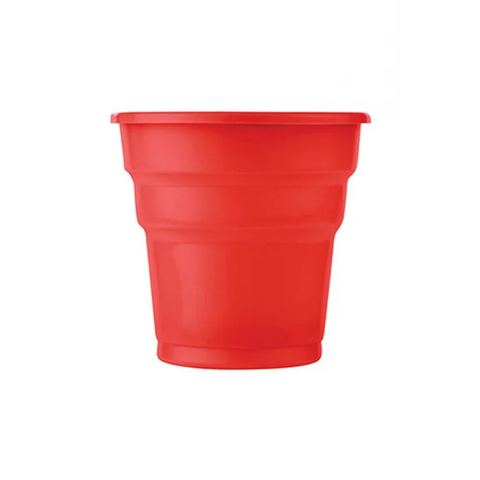 Roll-Up Plastik Meşrubat Bardağı Kırmızı 7 oz 25 Adet