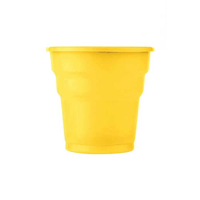 Roll-Up Plastik Meşrubat Bardağı Sarı 7 oz 25 Adet