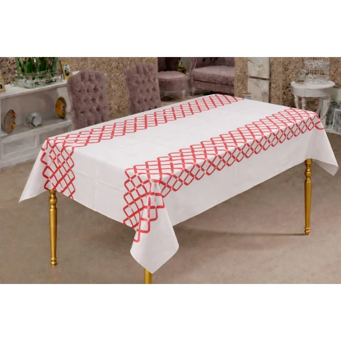 Roll-Up Rulo Kağıt Masa Örtüsü Kırmızı Kareli 100 * 150 cm 16 Yaprak 1 Rulo