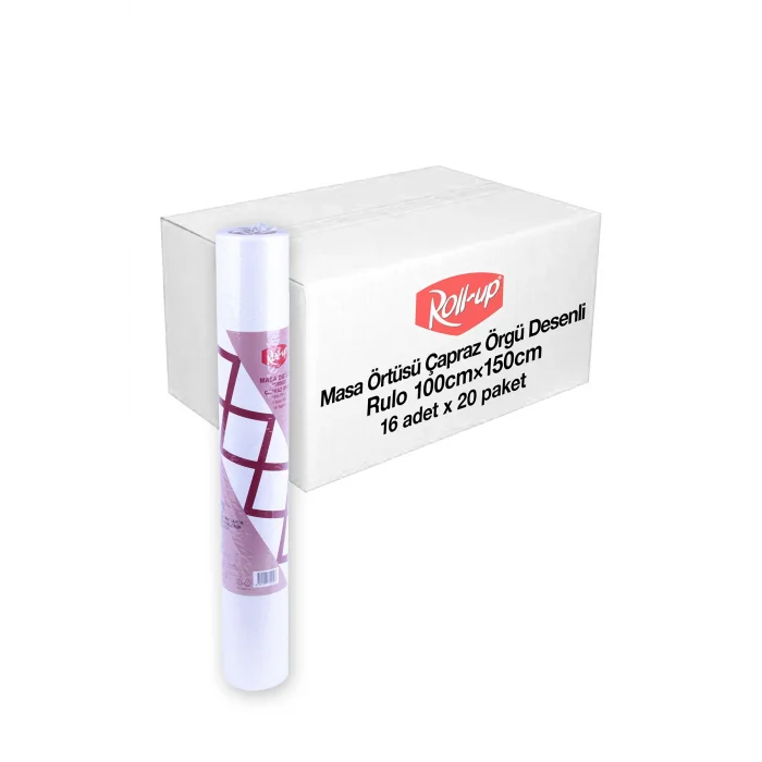 Roll-Up Rulo Kağıt Masa Örtüsü Kırmızı Kareli 100 x 150cm 16 Yaprak x 20 Rulo (Koli)