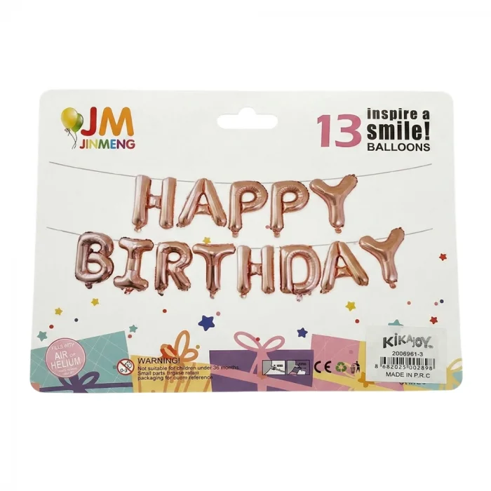 Rose Gold Happy Birthday Banner Folyo Balon