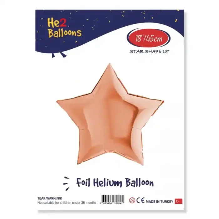 Rose Gold Yıldız Folyo Balon 18