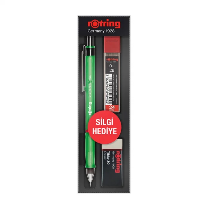 Rotring Visuclick Versatil Kalem + Min + Silgi Okul Seti 0.5 mm YEŞİL