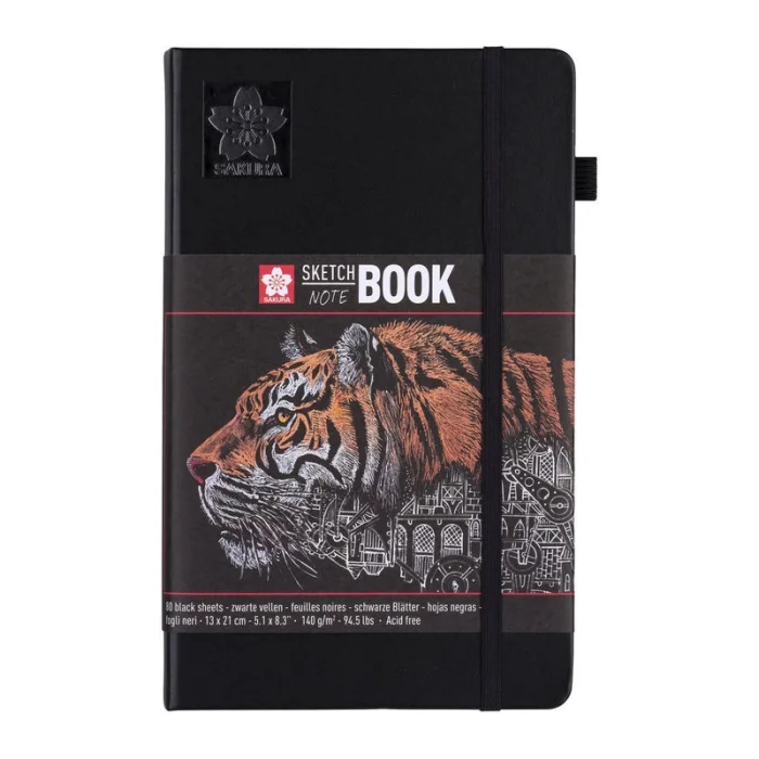 Sakura Sketchbook Sert Kapak Eskiz Çizim Defteri Siyah Kağıt 140 gr. 13x21 cm. 80 yaprak