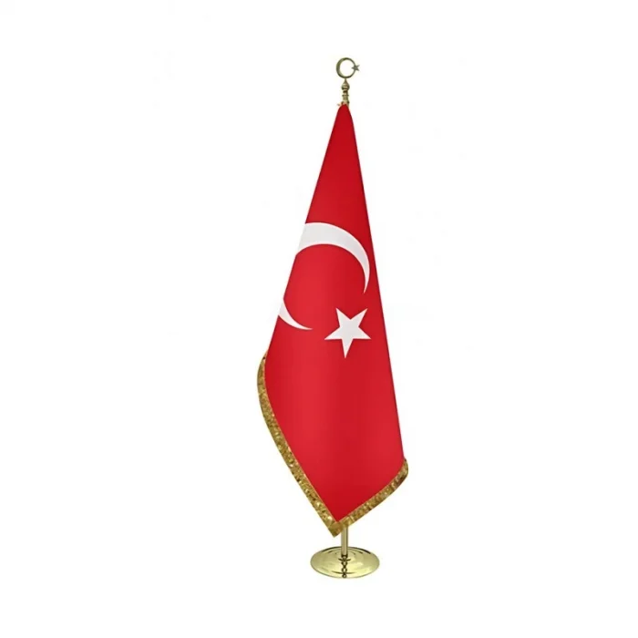 Sarı Makam Bayrağı ( Filmli) Simli- Boy 225 cm