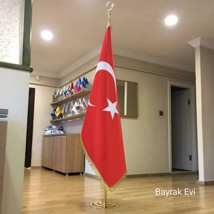 Sarı Makam Bayrağı ( Filmli) Simli- Boy 225 cm