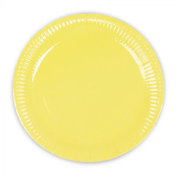 Sarı Makaron Karton Tabak 23cm