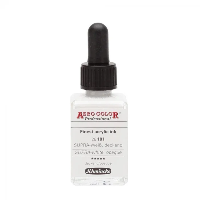 Schmincke Aero Color Akrilik Mürekkep 28 ml. 101 Supra White Opaque