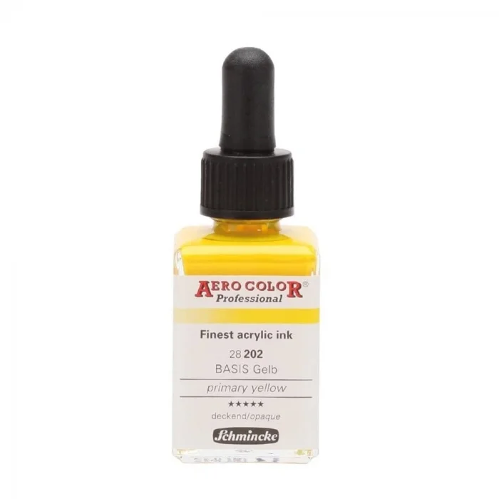 Schmincke Aero Color Akrilik Mürekkep 28 ml. 202 Pimary Yellow