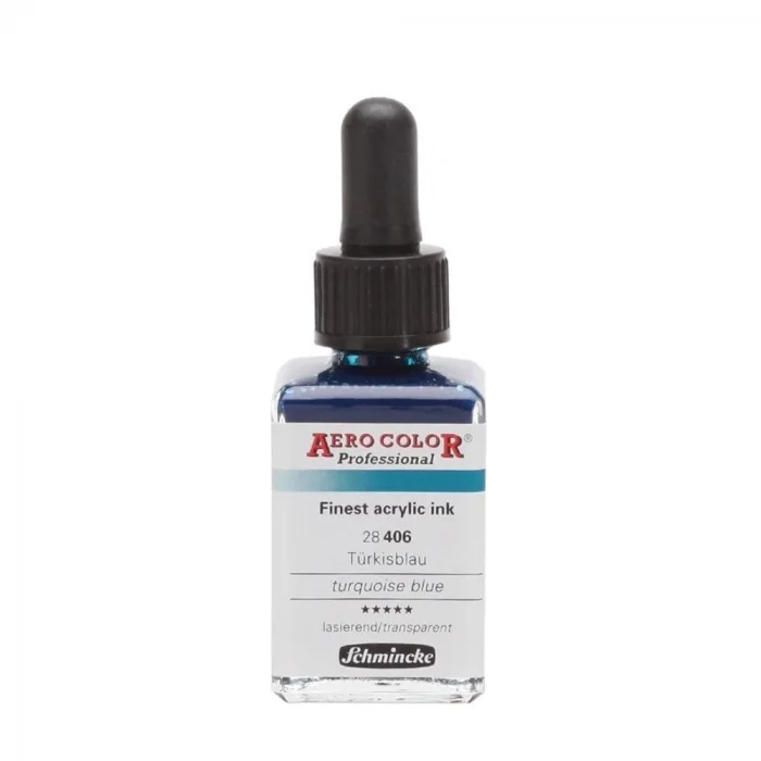 Schmincke Aero Color Akrilik Mürekkep 28 ml. 406 Turquoise Blue