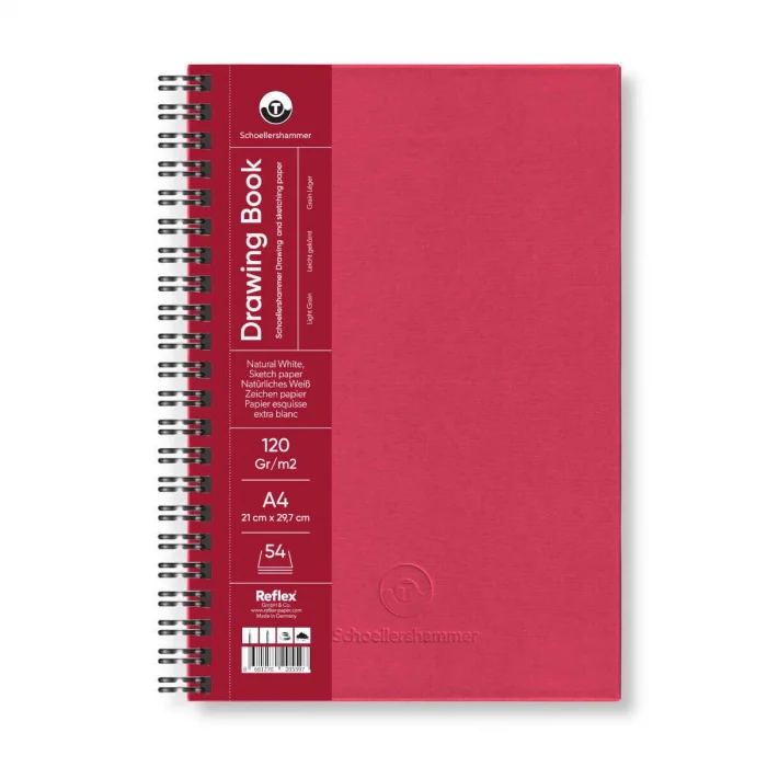 Schoellershammer Drawing Pad Sert Kapak Eskiz Çizim Defteri 120 gr. A4 54 yaprak BORDO
