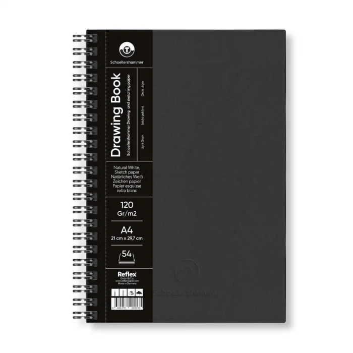 Schoellershammer Drawing Pad Sert Kapak Eskiz Çizim Defteri 120 gr. A4 54 yaprak SİYAH