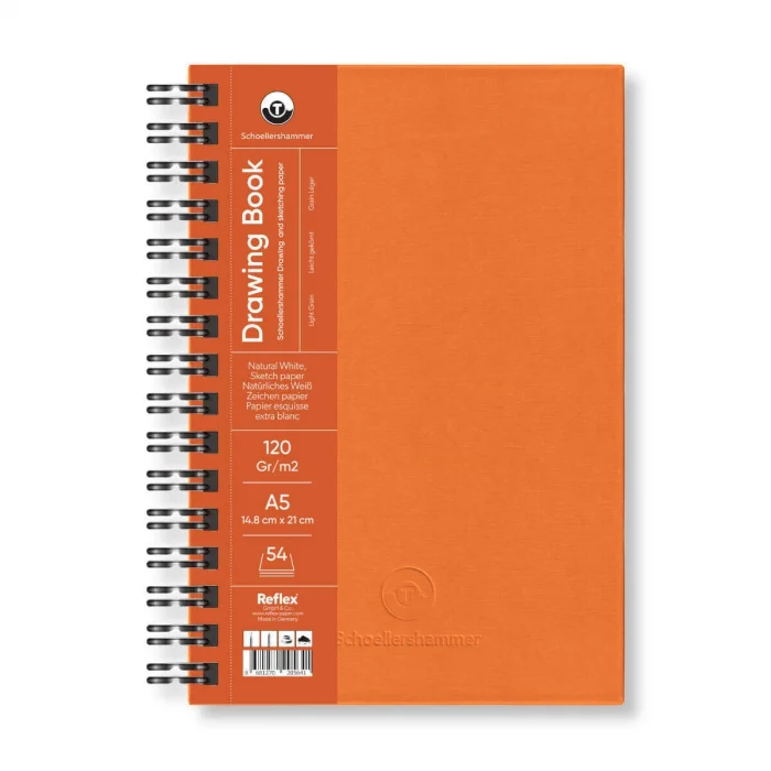 Schoellershammer Drawing Pad Sert Kapak Eskiz Çizim Defteri 120 gr. A5 54 yaprak TURUNCU