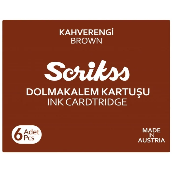Scrikss Dolma Kalem Kartuşu 6lı Kutu KAHVERENGİ