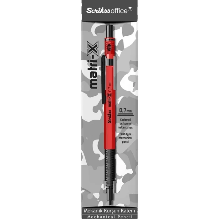 Scrikss Matri-x Versatil Kalem 0.7 mm KIRMIZI