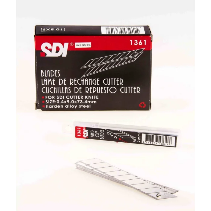 SDI 30 Derece Açılı Dar Maket Bıçağı Yedeği 9 mm 10lu Paket