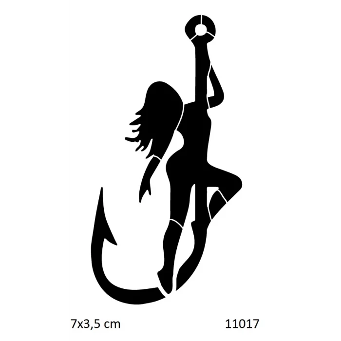 Seksi Çapa Kızı Geçici Dövme Şablonu