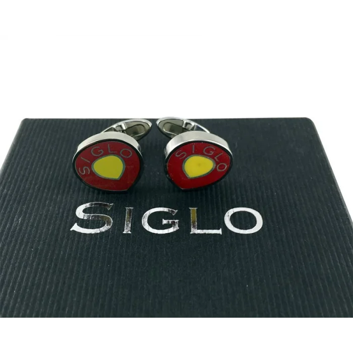 SİGLO Sarı Kırmızı Model Kol Düğmesi