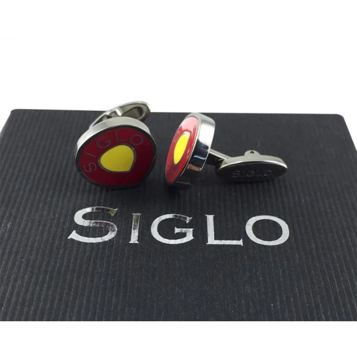 SİGLO Sarı Kırmızı Model Kol Düğmesi