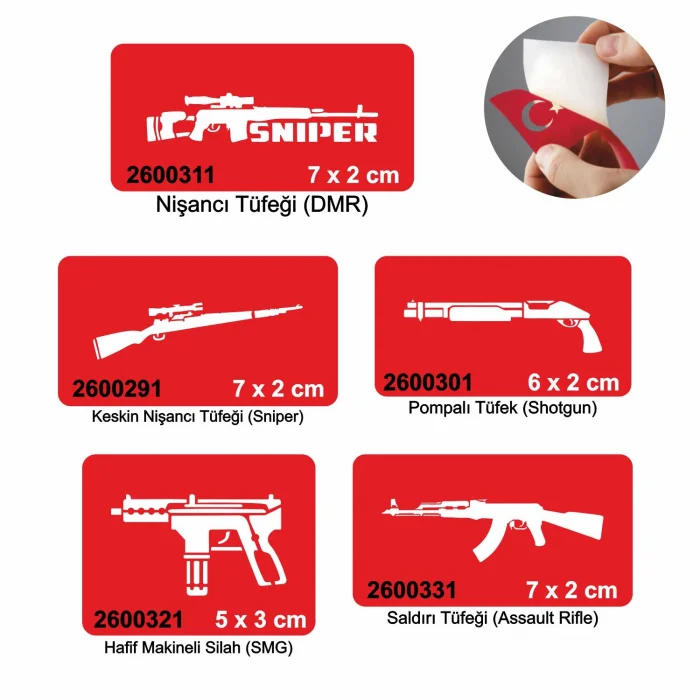 Silah Modelleri Dövme Şablonu Kına Deseni