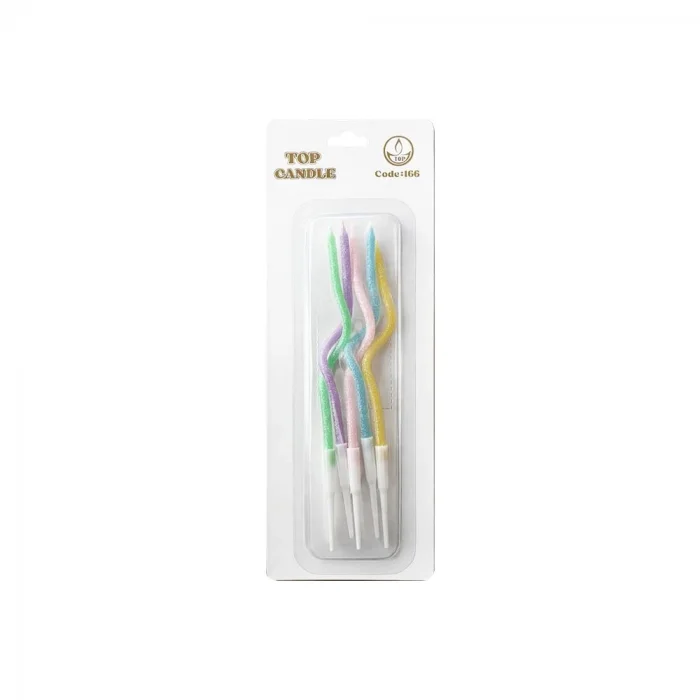 Simli Makaron Karışık Renk Spiral Pasta Mumu