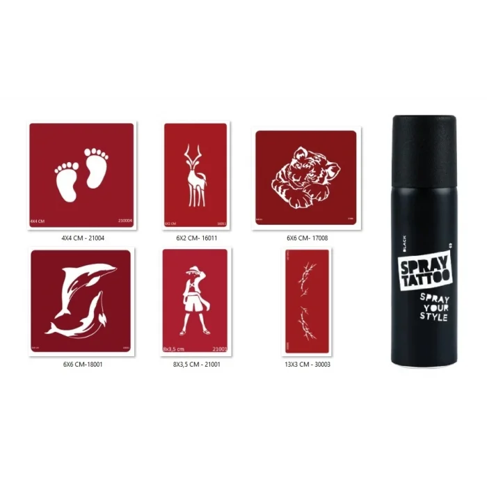 Şimşek Ve Geyik Geçici Sprey Dövme Seti Spray Tatto