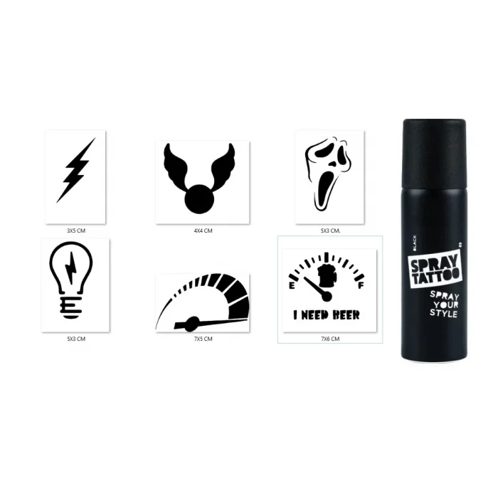 Şimşek Ve İbre Geçici Sprey Dövme Seti Spray Tatto