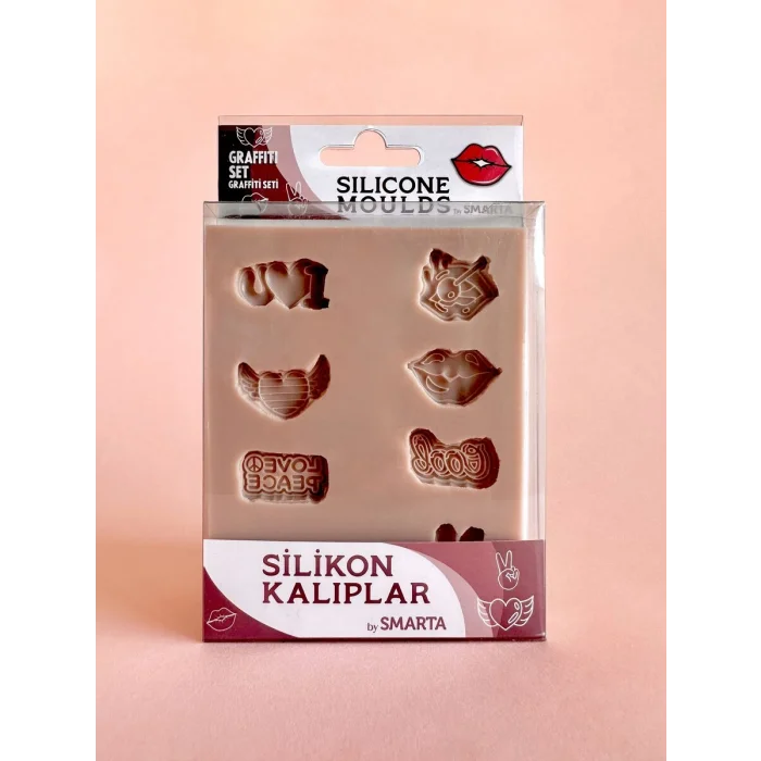 Smarta Silicone Moulds Silikon Epoksi ve Polimer Kil Kalıbı GRAFFITI SET