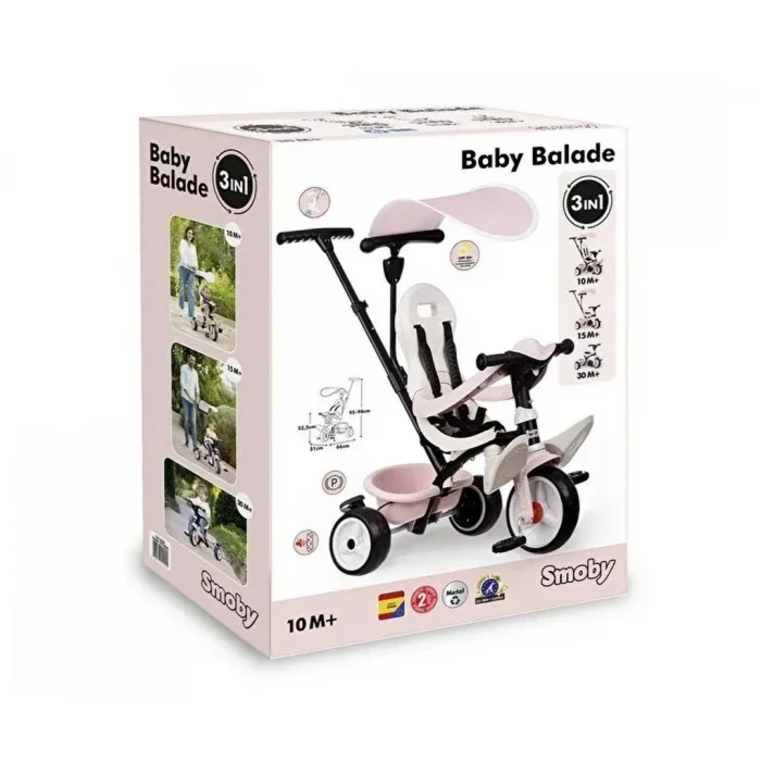 Smoby Baby Driver Pembe Üç Tekerlekli Bisiklet